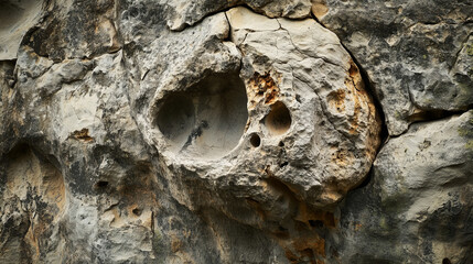 A detailed look at the weathered surfaces of Cappadocia's rocks, with intricate natural grooves and patterns