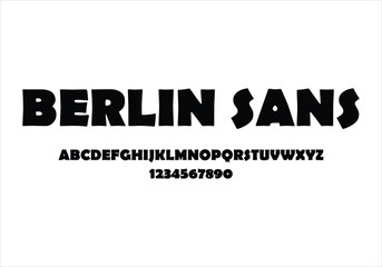 Berlin Sans font for logo and headline. Isolated vector typeset