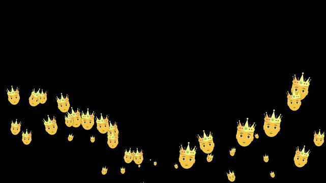 crown, emoji, animated, royal, king, queen, royalty, crown symbol, sparkle, glitter, majestic, power, leader, animation, symbol, icon, jewel, golden, luxurious, noble, monarchy, regal, crown face, roy