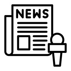 News Report Vector Line Icon Design