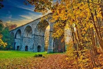 Herrnhut Oberlausitz Sachsen Viadukt Herbst