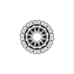 Mandala polar vector. Design abstract white and black combination, Design print for pattern, embroidery, book color design.