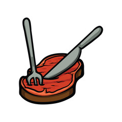 Steak cartoon vector illustration