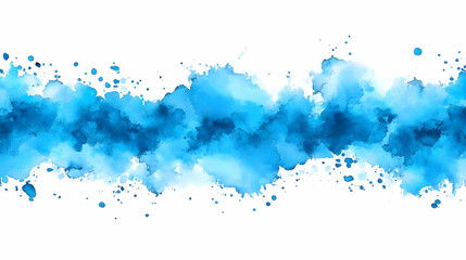 Abstract Blue Watercolor Splashes