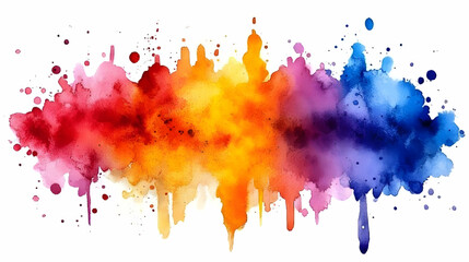 Vibrant Watercolor Splashes and Drips