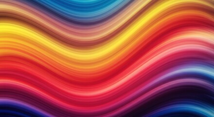 Rainbow Wave Abstract: Vibrant, flowing waves of color create a dynamic and energetic abstract background. Perfect for designs needing a bold, colorful statement.