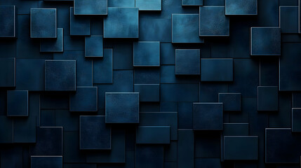 Dark Blue Abstract Cubes Texture Background