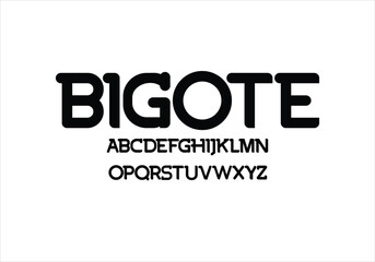 Bigote font for logo and headline. Isolated vector typeset