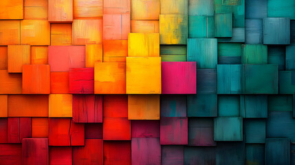Colorful Wood Blocks: Texture, Pattern, Design