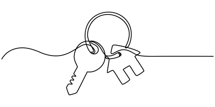 recommend clip art: Real Estate Agent Single Line Icon, Continuous one line art drawing symbol of house keys, Real Estate Line Icon Vector Design, Continuous One Line Drawing Real Estate Icons Concept. Single Line Vector