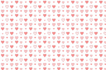 Seamless pink heart pattern vector texture for vintage Valentine's Day backdrop or baby fabric design