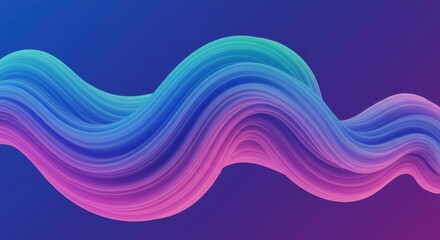 Abstract Flowing Wave: Dynamic, vibrant hues of pink, purple, and blue blend seamlessly in a flowing, wave-like abstract design, creating a sense of movement and energy.