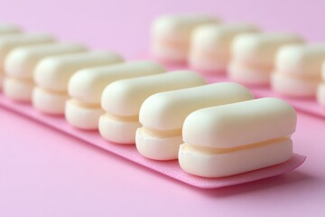 Smooth Creamy Strips on a Soft Pink Background