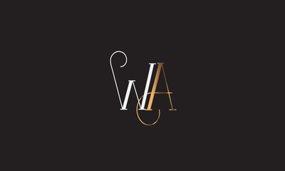WA, AW , A , W , Abstract Letters Logo Monogram