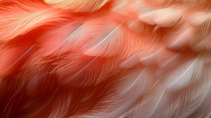 Soft Orange and White Feathers Texture