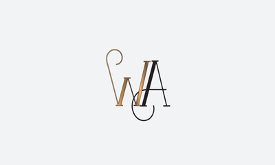 WA, AW , A , W , Abstract Letters Logo Monogram