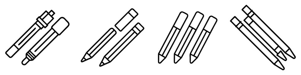 pen refills icon, office line art, office vector - simple black line art icon of pen refills perfect for logos, and office-themed designs.