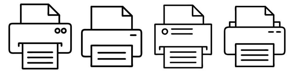 printer paper icon, office line art, office vector - simple black line art icon of printer paper perfect for logos, and office-themed designs.