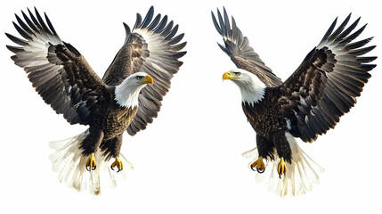 Obraz premium Majestic Eagles in Flight: Wings Spread