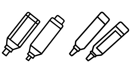 dry erase markers icon, office line art, office vector - simple black line art icon of dry erase markers perfect for logos, and office-themed designs.