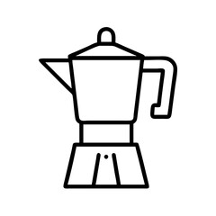 coffee maker icon, office line art, office vector - simple black line art icon of coffee maker perfect for logos, and office-themed designs.