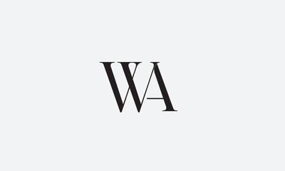 WA, AW , A , W , Abstract Letters Logo Monogram
