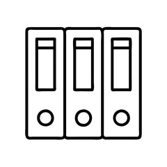 filing folders icon, office line art, office vector - simple black line art icon of filing folders perfect for logos, and office-themed designs.