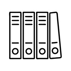 filing folders icon, office line art, office vector - simple black line art icon of filing folders perfect for logos, and office-themed designs.