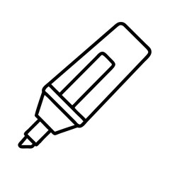 highlighter icon, office line art, office vector - simple black line art icon of highlighter perfect for logos, and office-themed designs.