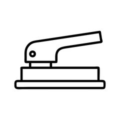 hole puncher icon, office line art, office vector - simple black line art icon of hole puncher perfect for logos, and office-themed designs.