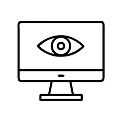 monitor privacy screen icon, office line art, office vector - simple black line art icon of monitor privacy screen perfect for logos, and office-themed designs.