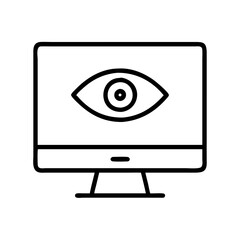 monitor privacy screen icon, office line art, office vector - simple black line art icon of monitor privacy screen perfect for logos, and office-themed designs.