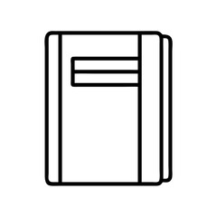 notebooks icon, office line art, office vector - simple black line art icon of notebooks perfect for logos, and office-themed designs.