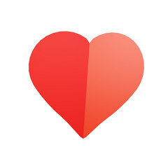 Heart on white background. 3d render. 