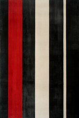 Fototapeta premium Vertical stripes: black, red, off-white, textured.