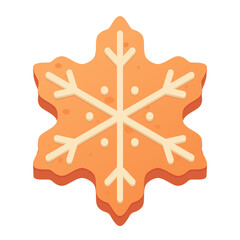 Snowflake shaped gingerbread cookie with glaze icing