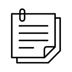Fototapeta premium sticky notes icon, office line art, office vector - simple black line art icon of sticky notes perfect for logos, and office-themed designs.