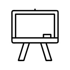 whiteboard icon, office line art, office vector - simple black line art icon of whiteboard perfect for logos, and office-themed designs.