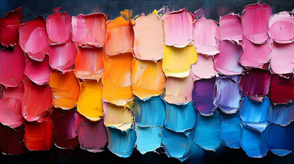 Vivid Rainbow Oil Painting Texture