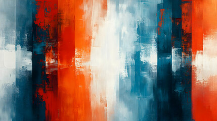 Abstract Red, White, and Blue Painting