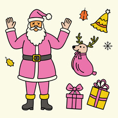 Set of Holiday Christmas Design Elements for Creative Use