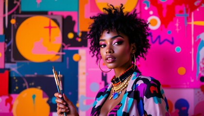 Vibrant Artist Portrait: A Colorful Celebration of Creativity and Self-Expression