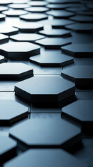 Abstract Hexagonal Pattern Background with Light and Shadow Dynamics