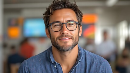 Portrait of a smiling man wearing glasses.