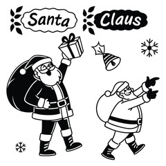 Santa Claus Silhouette Vector Illustration
