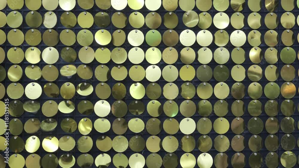 Aufkleber a blurry image of gold and green dots. the dots are scattered all over the image, creating a sense o