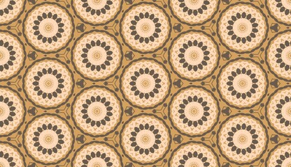 Vintage Earthy Mandala Seamless Pattern in Neutral Colors.