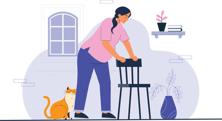 Pregnancy preparation illustration, visualizing a calm and serene design for expectant mothers.