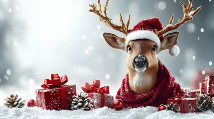 Holiday Cheer: Deer, Gifts, and Festive Decor
