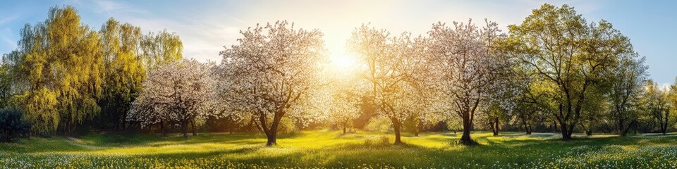Fototapeta premium landscape of beautiful pink trees in spring.landscape.